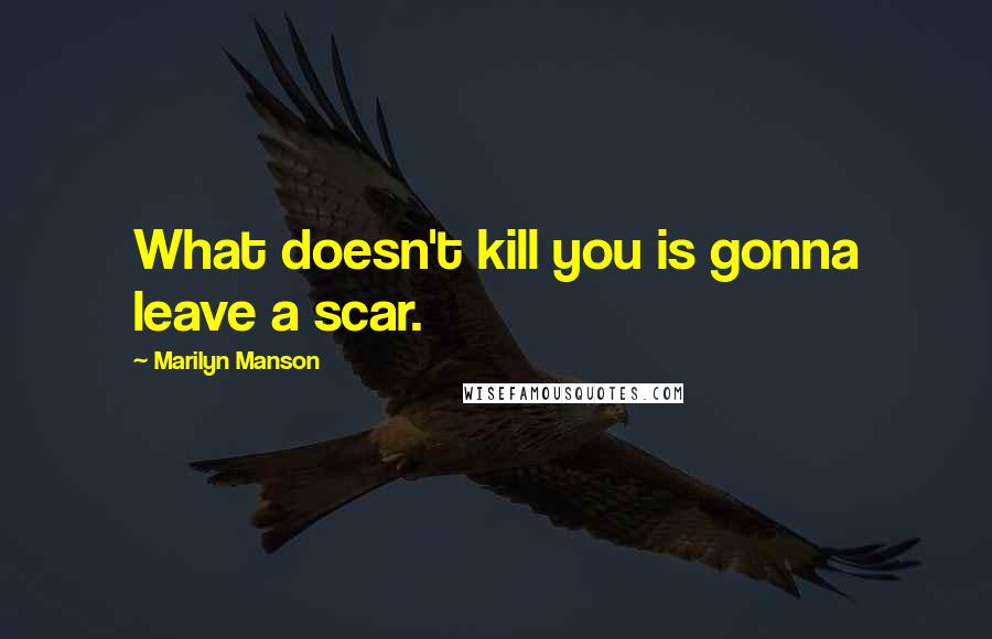 Marilyn Manson Quotes: What doesn't kill you is gonna leave a scar.