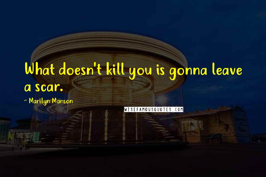 Marilyn Manson Quotes: What doesn't kill you is gonna leave a scar.