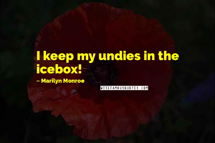 Marilyn Monroe Quotes: I keep my undies in the icebox!