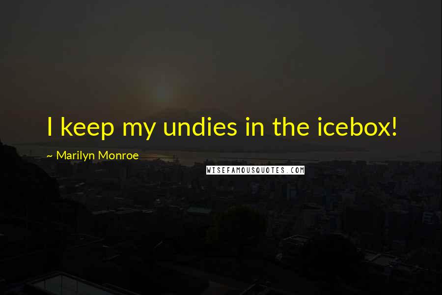 Marilyn Monroe Quotes: I keep my undies in the icebox!
