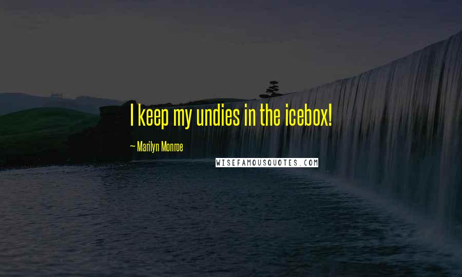 Marilyn Monroe Quotes: I keep my undies in the icebox!