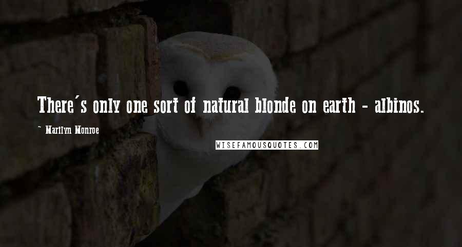 Marilyn Monroe Quotes: There's only one sort of natural blonde on earth - albinos.