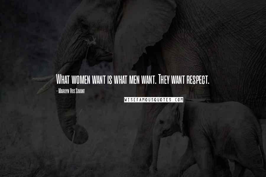 Marilyn Vos Savant Quotes: What women want is what men want. They want respect.