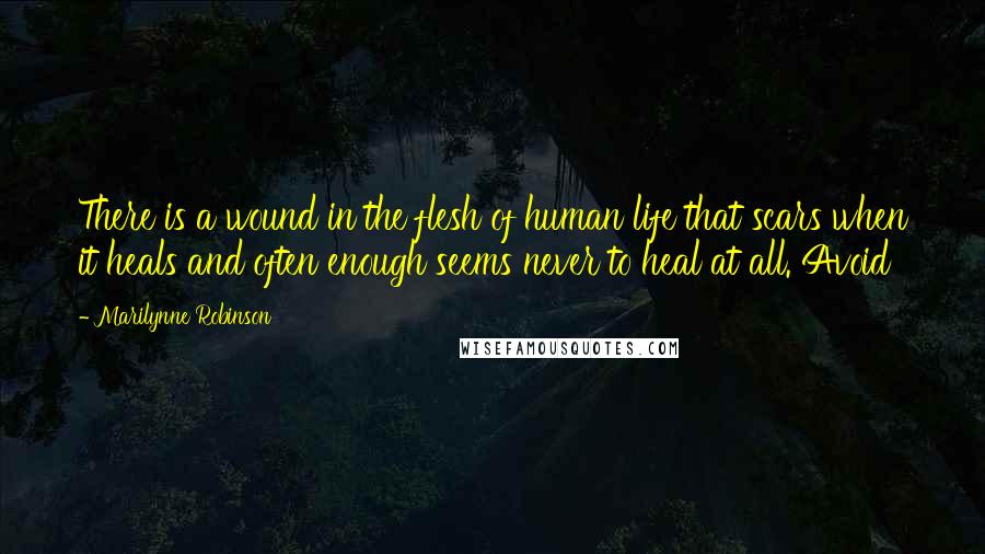 Marilynne Robinson Quotes: There is a wound in the flesh of human life that scars when it heals and often enough seems never to heal at all. Avoid
