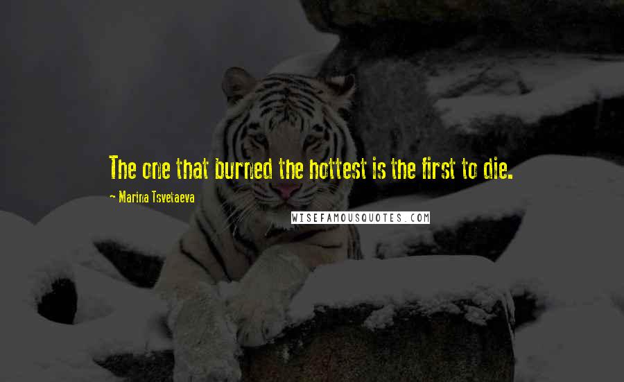 Marina Tsvetaeva Quotes: The one that burned the hottest is the first to die.