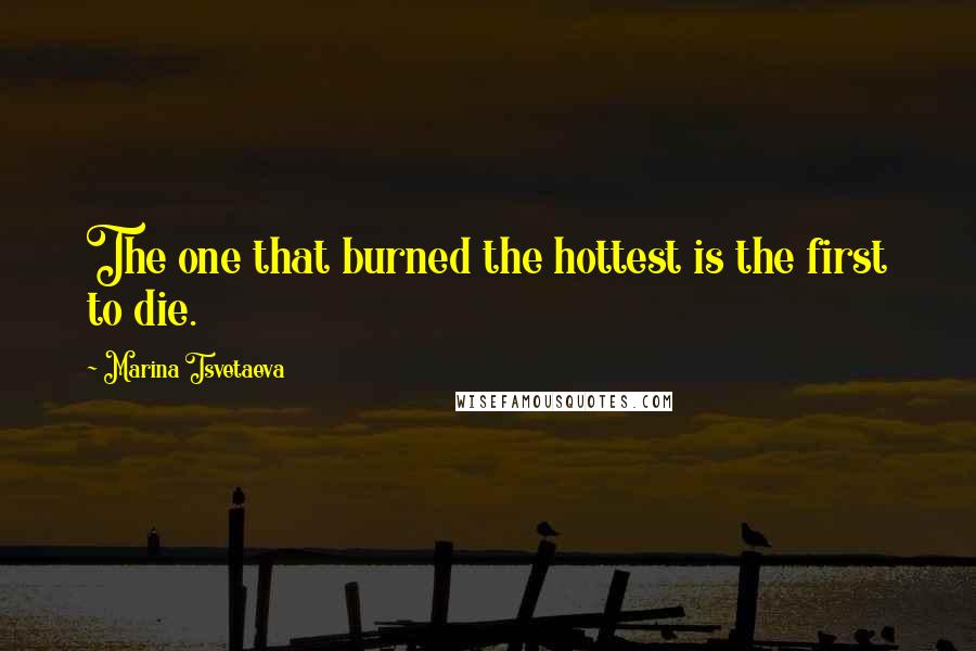 Marina Tsvetaeva Quotes: The one that burned the hottest is the first to die.