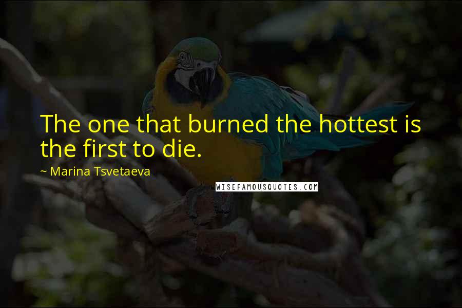 Marina Tsvetaeva Quotes: The one that burned the hottest is the first to die.