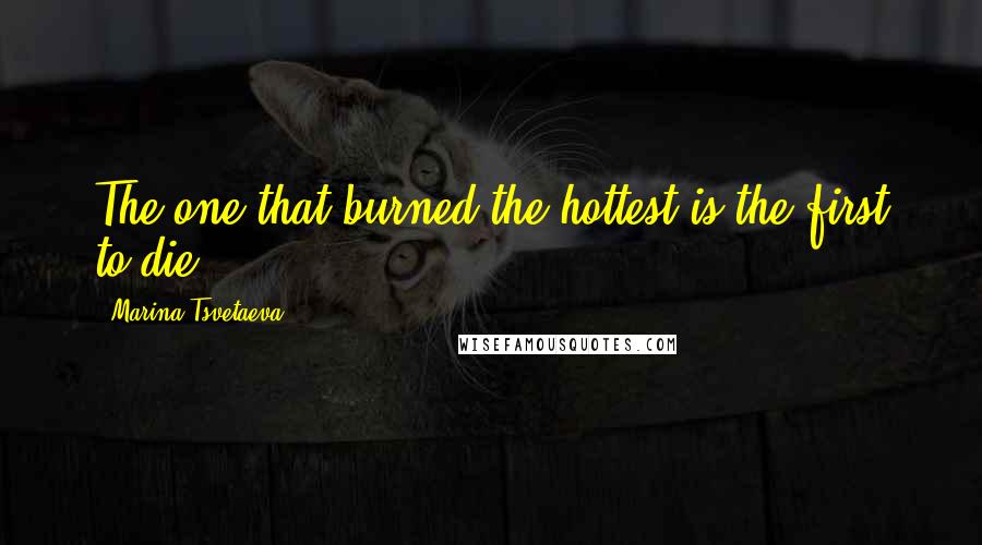 Marina Tsvetaeva Quotes: The one that burned the hottest is the first to die.