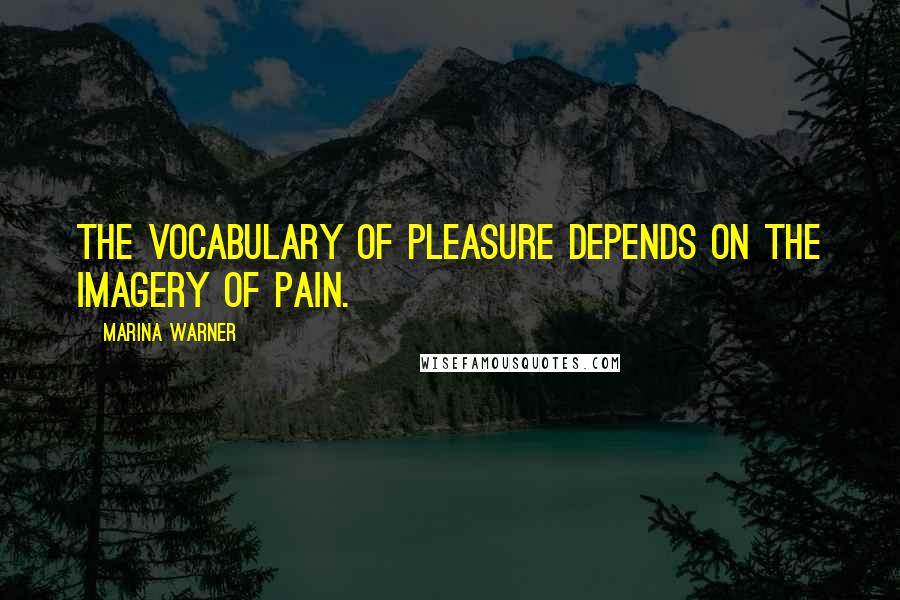 Marina Warner Quotes: The vocabulary of pleasure depends on the imagery of pain.