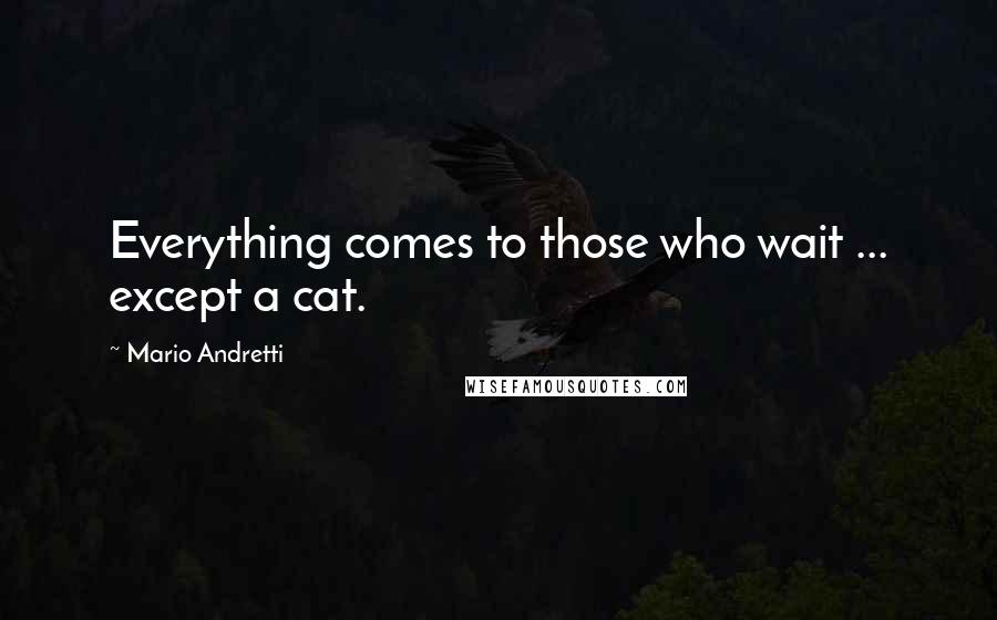 Mario Andretti Quotes: Everything comes to those who wait ... except a cat.