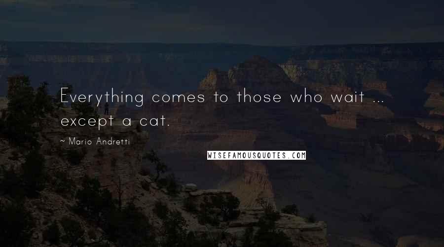 Mario Andretti Quotes: Everything comes to those who wait ... except a cat.