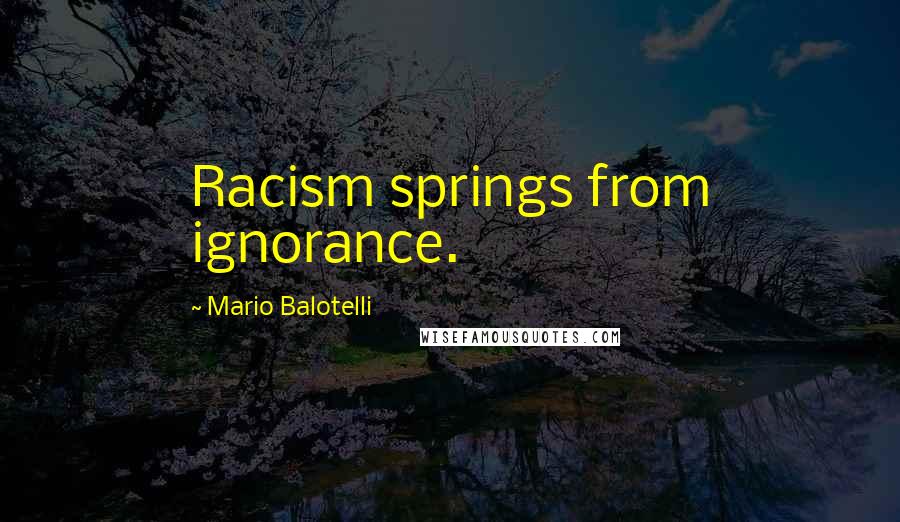 Mario Balotelli Quotes: Racism springs from ignorance.