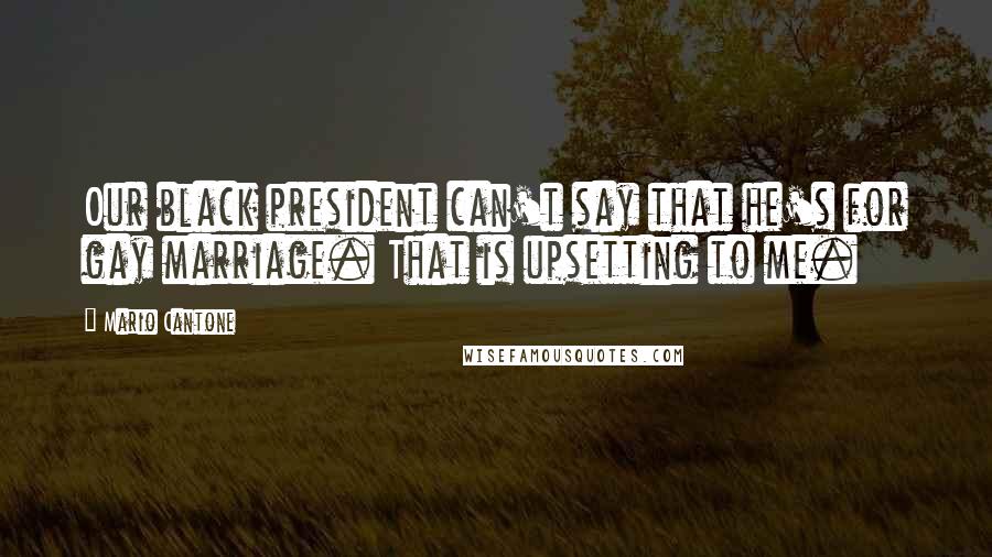 Mario Cantone Quotes: Our black president can't say that he's for gay marriage. That is upsetting to me.