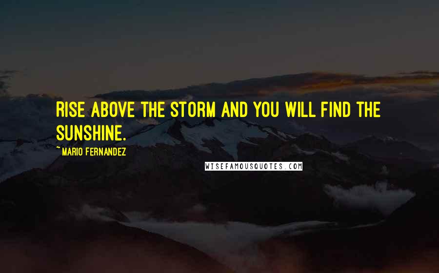 Mario Fernandez Quotes: Rise above the storm and you will find the sunshine.