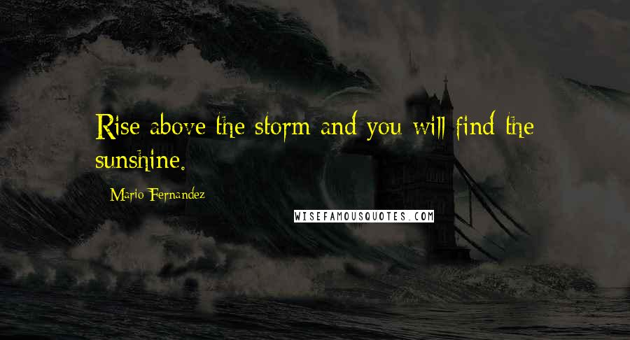 Mario Fernandez Quotes: Rise above the storm and you will find the sunshine.