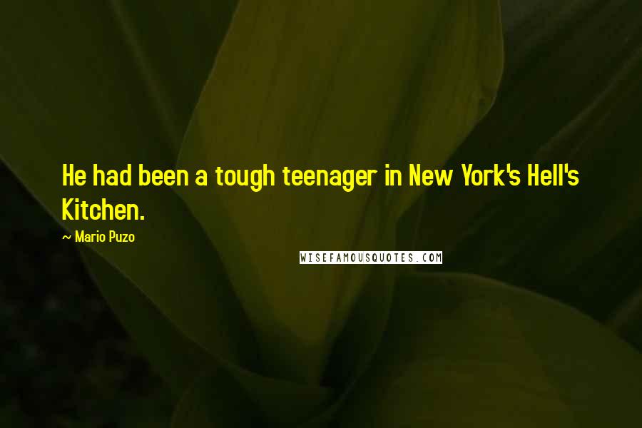 Mario Puzo Quotes: He had been a tough teenager in New York's Hell's Kitchen.