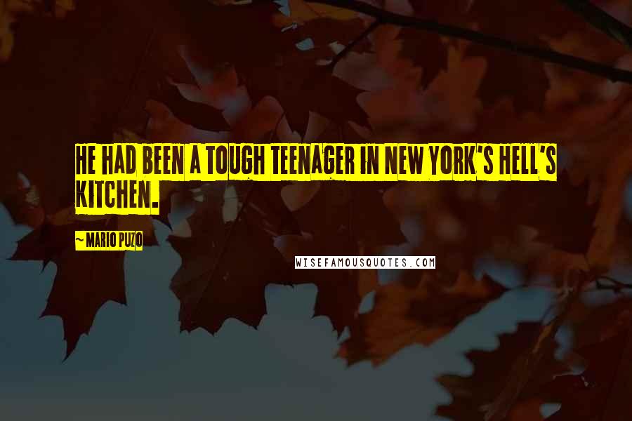 Mario Puzo Quotes: He had been a tough teenager in New York's Hell's Kitchen.