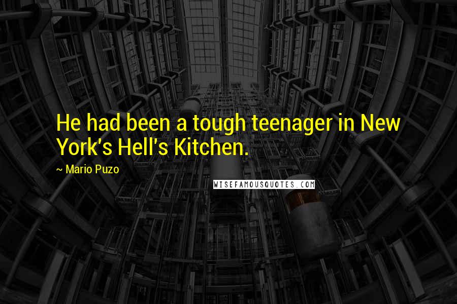 Mario Puzo Quotes: He had been a tough teenager in New York's Hell's Kitchen.