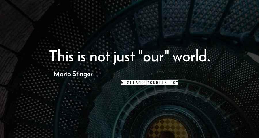 Mario Stinger Quotes: This is not just "our" world.