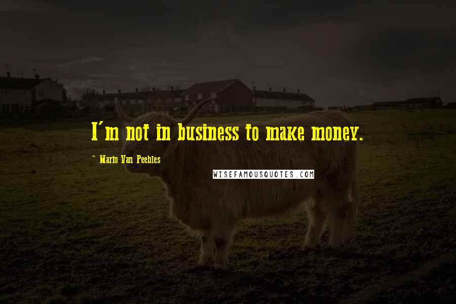 Mario Van Peebles Quotes: I'm not in business to make money.