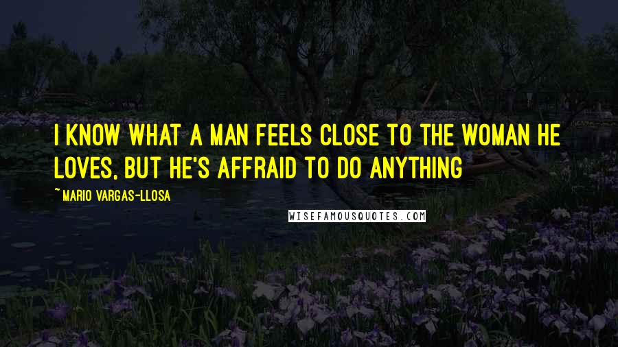 Mario Vargas-Llosa Quotes: I know what a man feels close to the woman he loves, but he's affraid to do anything