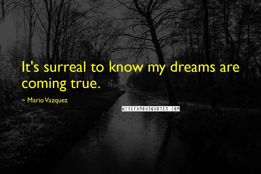 Mario Vazquez Quotes: It's surreal to know my dreams are coming true.