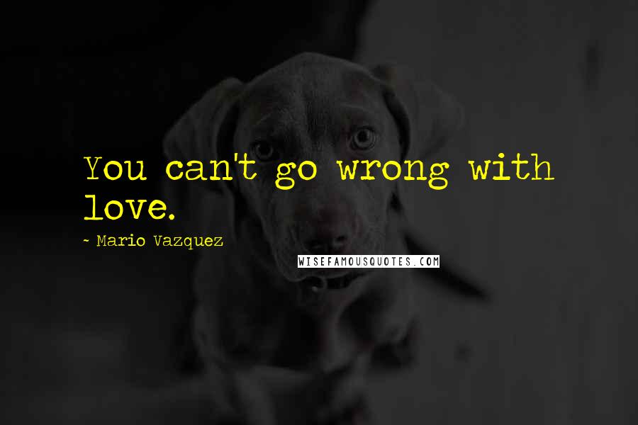 Mario Vazquez Quotes: You can't go wrong with love.