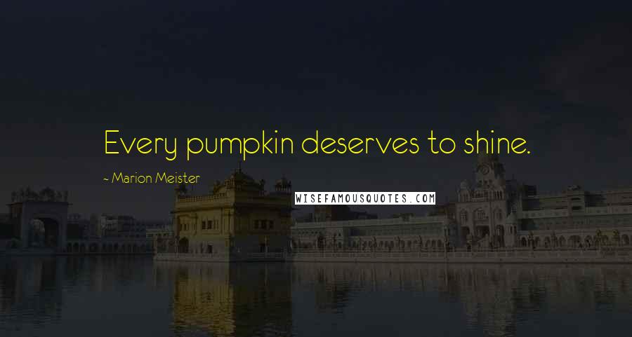 Marion Meister Quotes: Every pumpkin deserves to shine.