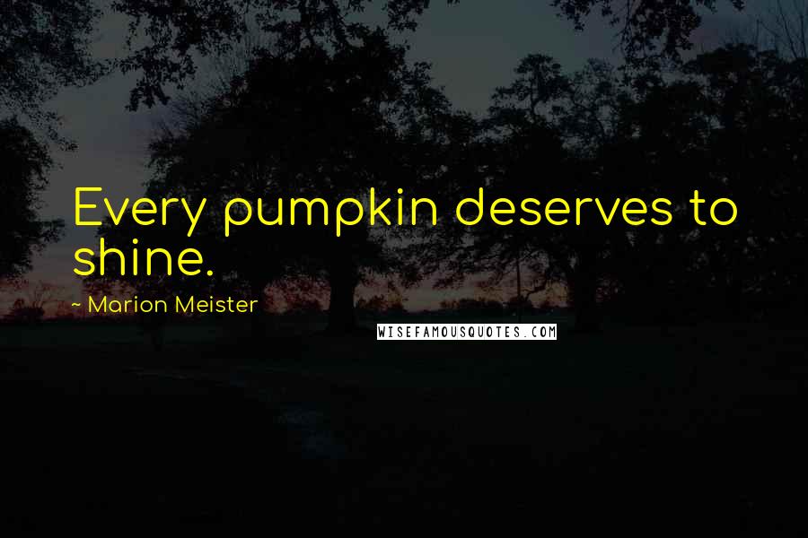 Marion Meister Quotes: Every pumpkin deserves to shine.