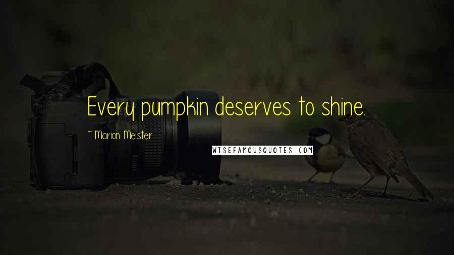 Marion Meister Quotes: Every pumpkin deserves to shine.