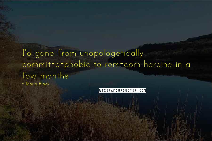 Maris Black Quotes: I'd gone from unapologetically commit-o-phobic to rom-com heroine in a few months