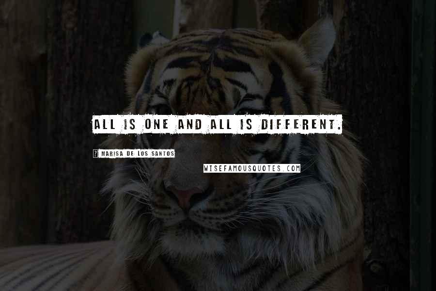 Marisa De Los Santos Quotes: All is one and all is different.