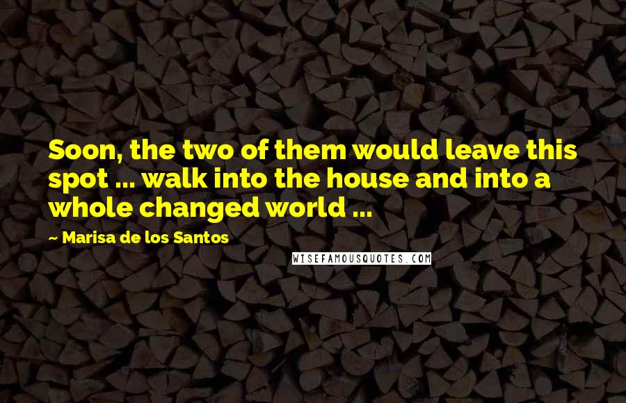 Marisa De Los Santos Quotes: Soon, the two of them would leave this spot ... walk into the house and into a whole changed world ...