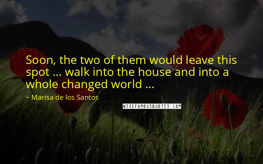 Marisa De Los Santos Quotes: Soon, the two of them would leave this spot ... walk into the house and into a whole changed world ...