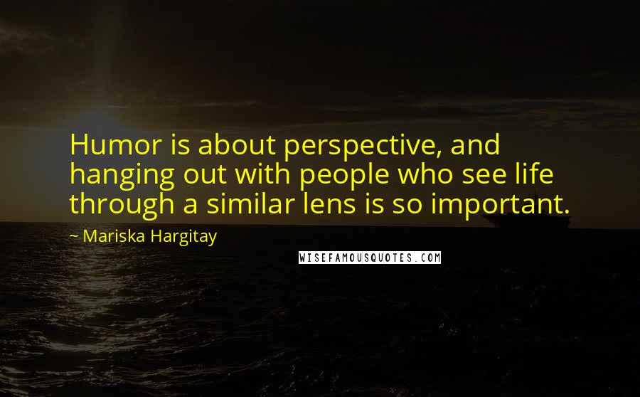 Mariska Hargitay Quotes: Humor is about perspective, and hanging out with people who see life through a similar lens is so important.