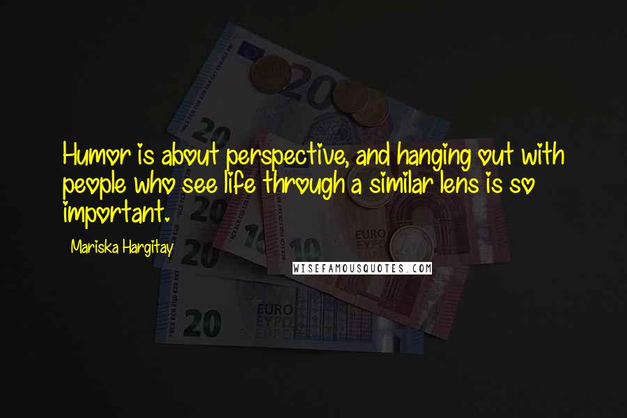 Mariska Hargitay Quotes: Humor is about perspective, and hanging out with people who see life through a similar lens is so important.