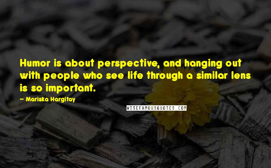 Mariska Hargitay Quotes: Humor is about perspective, and hanging out with people who see life through a similar lens is so important.