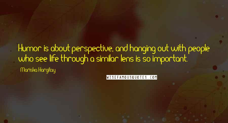 Mariska Hargitay Quotes: Humor is about perspective, and hanging out with people who see life through a similar lens is so important.