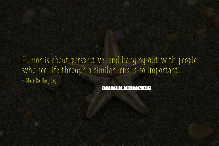 Mariska Hargitay Quotes: Humor is about perspective, and hanging out with people who see life through a similar lens is so important.