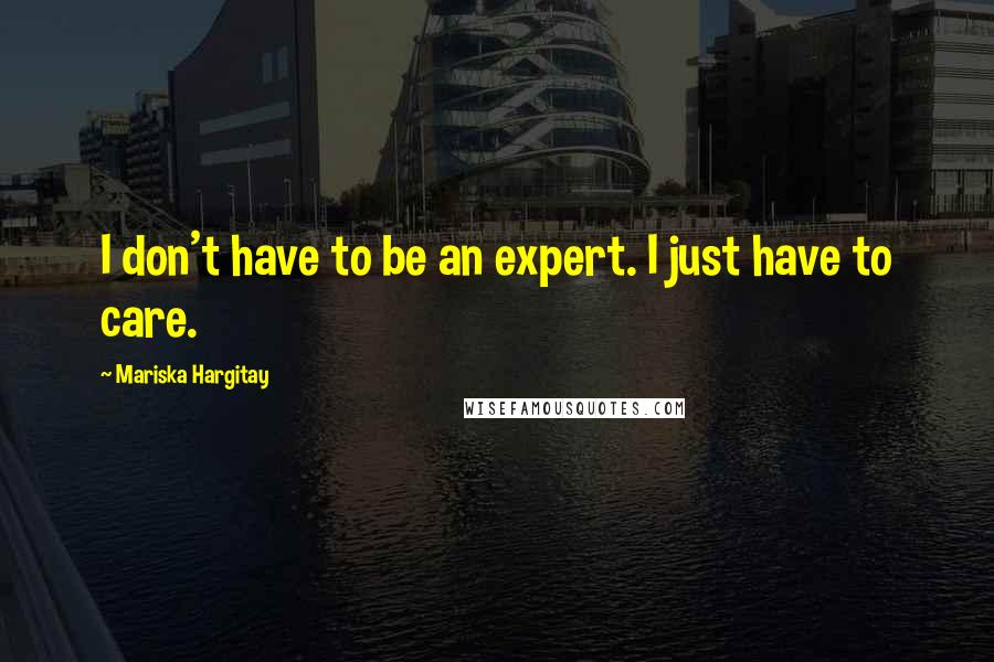 Mariska Hargitay Quotes: I don't have to be an expert. I just have to care.