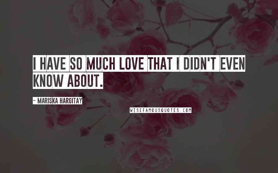 Mariska Hargitay Quotes: I have so much love that I didn't even know about.