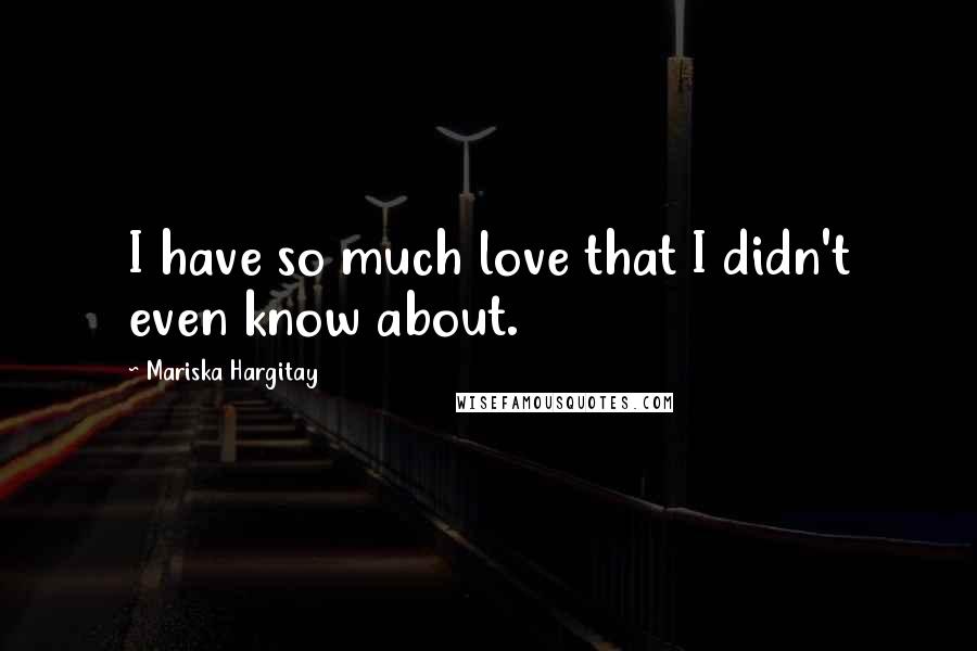 Mariska Hargitay Quotes: I have so much love that I didn't even know about.