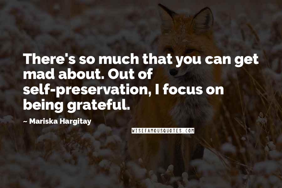 Mariska Hargitay Quotes: There's so much that you can get mad about. Out of self-preservation, I focus on being grateful.