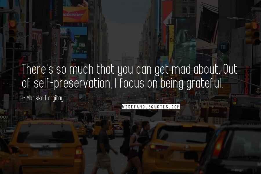 Mariska Hargitay Quotes: There's so much that you can get mad about. Out of self-preservation, I focus on being grateful.