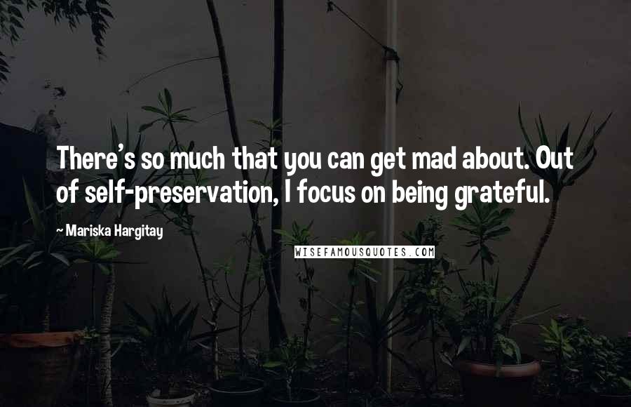 Mariska Hargitay Quotes: There's so much that you can get mad about. Out of self-preservation, I focus on being grateful.