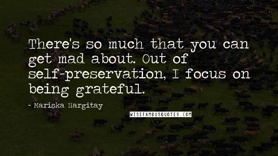 Mariska Hargitay Quotes: There's so much that you can get mad about. Out of self-preservation, I focus on being grateful.