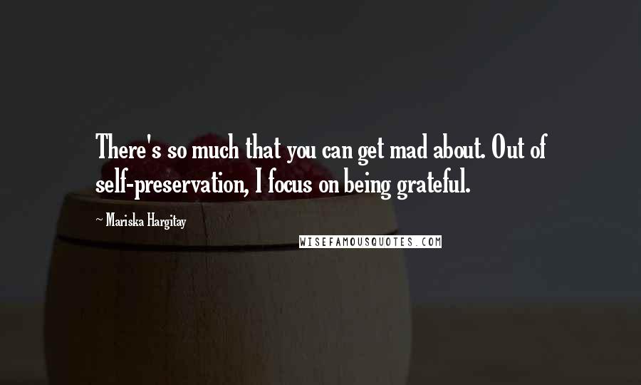 Mariska Hargitay Quotes: There's so much that you can get mad about. Out of self-preservation, I focus on being grateful.