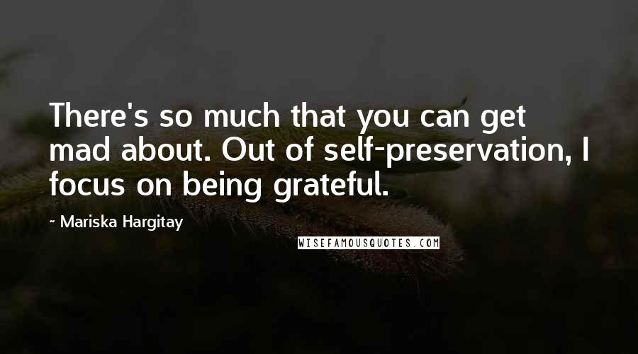 Mariska Hargitay Quotes: There's so much that you can get mad about. Out of self-preservation, I focus on being grateful.