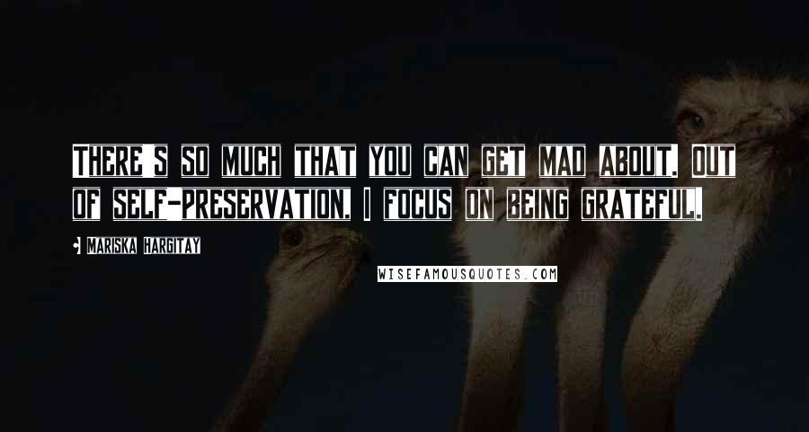 Mariska Hargitay Quotes: There's so much that you can get mad about. Out of self-preservation, I focus on being grateful.