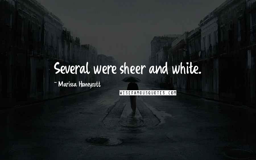 Marissa Honeycutt Quotes: Several were sheer and white.